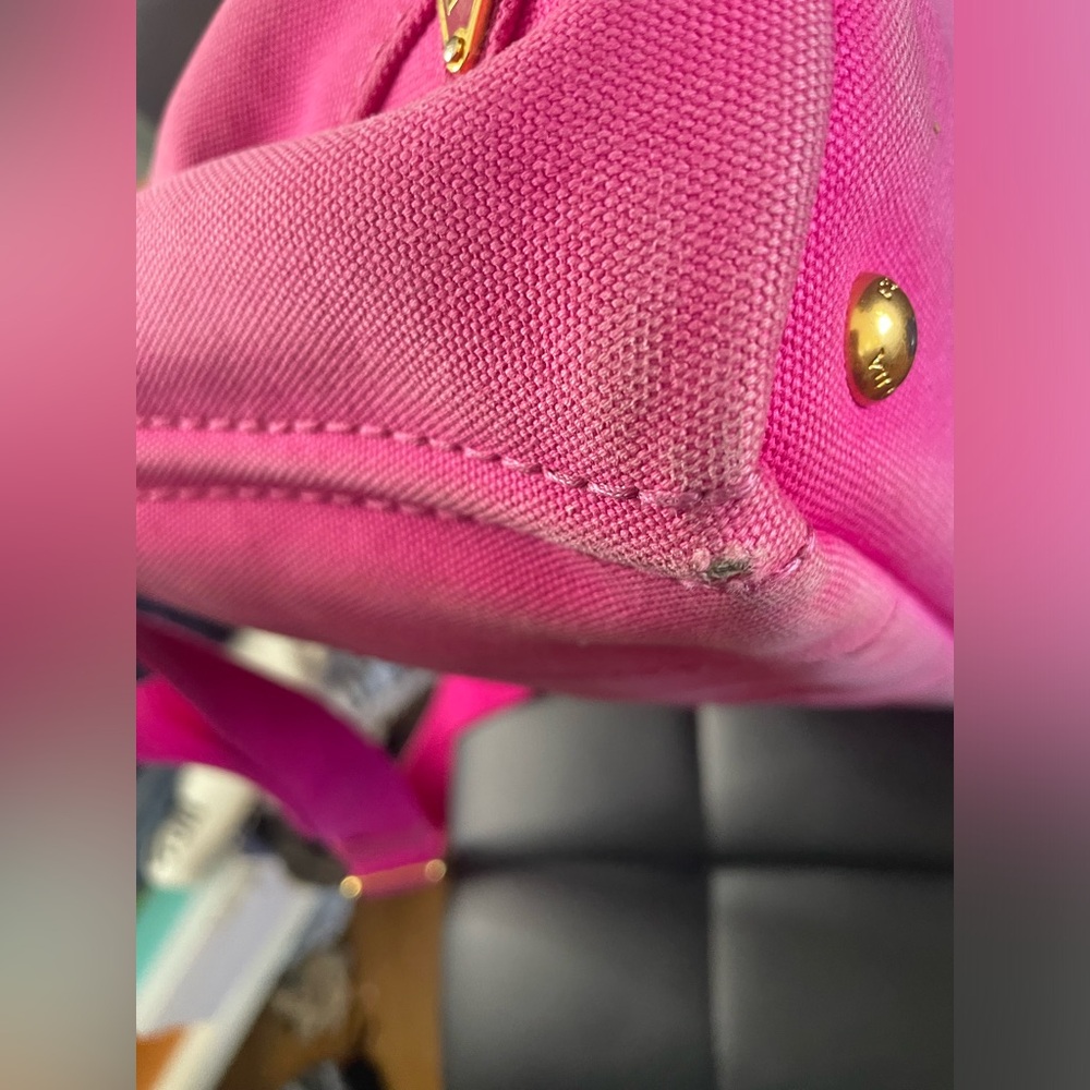 Prada pink canapa tote with strap - Picture 7 of 11